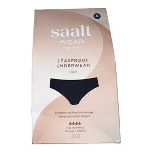 SAALT Wear Comfort Leakproof Underwear Brief  Black Sz S